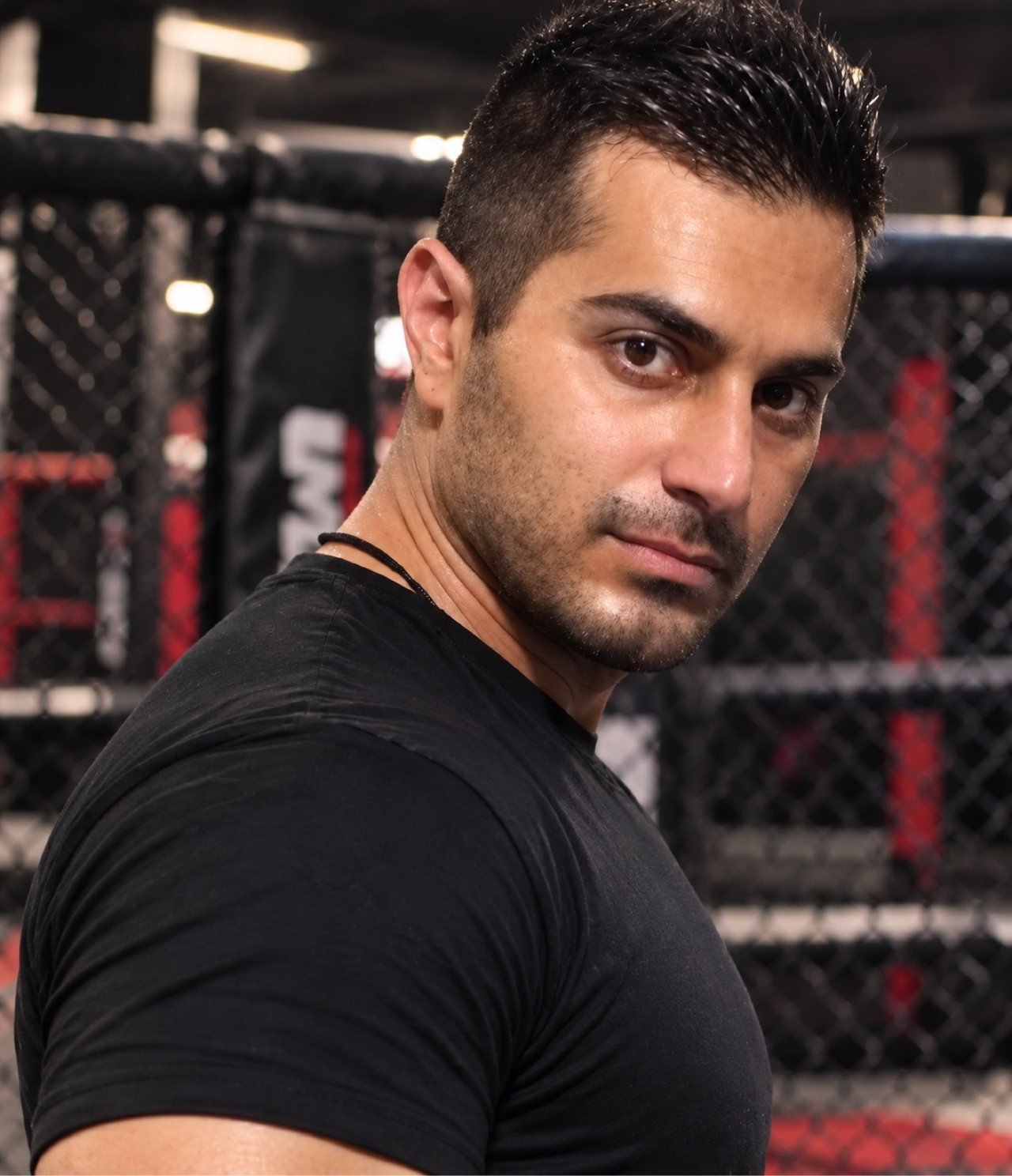 Coach Mah Ghasemi training with focus and discipline