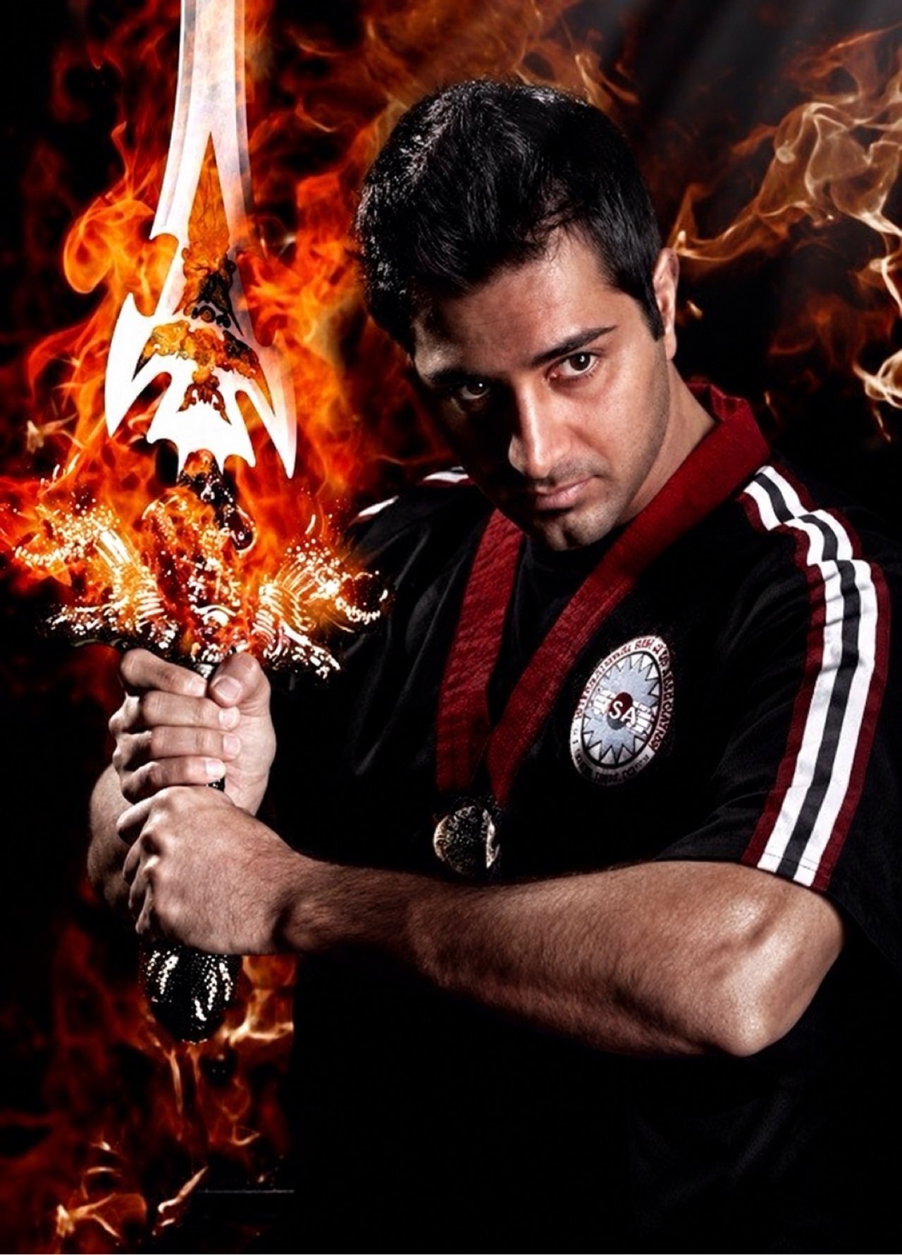 Mah Ghasemi in a dramatic martial arts portrait